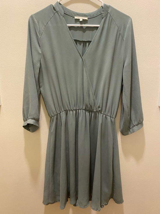 Dresses & Skirts - Women's Sage Green Wrap-Front Dress